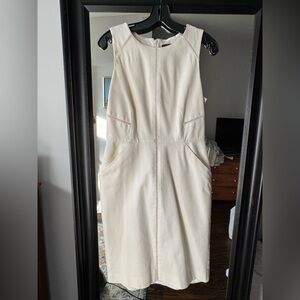 J. Crew white knee length work dress